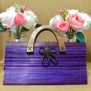 ⬇️$65 NEW Bamboo Stick Purple clutch bag purse